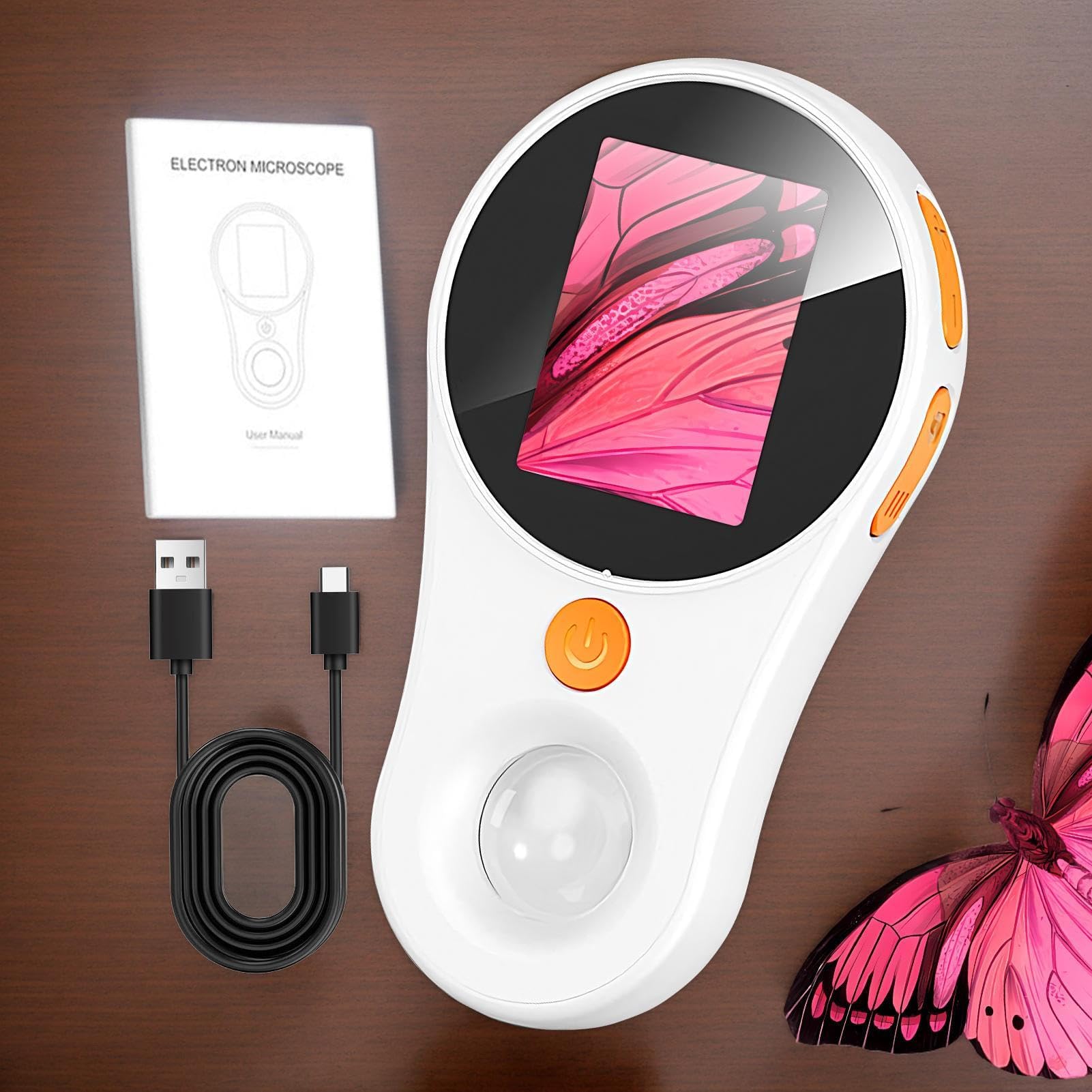 Microscopio: una lupa portátil con iluminación integrada, adecuada para observar plantas, monedas, insectos y más; una herramienta educativa ideal para la exploración científica.