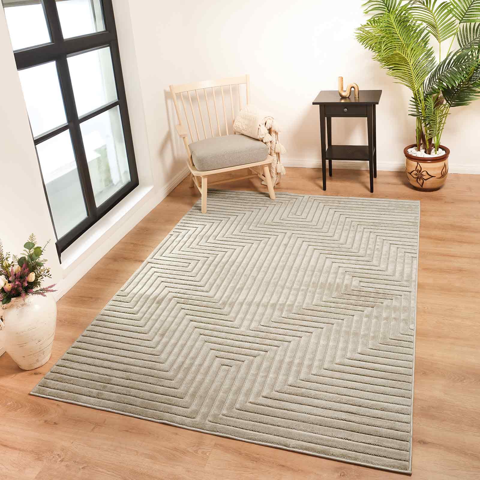 Livabliss Dallas Indoor Outdoor - Large Boho for Living Room 120x170 cm Dining, Kitchen Carpet, Patterned Neutral & Coloured, Waterproof, Stain Durable - Beige