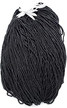 Czech Glass Seed Beads 11/0 2.1mm Diameter Opaque Black Strung DIY Jewelry Making Beadss - 500g Bulk Bag by Preciosa Jablonex