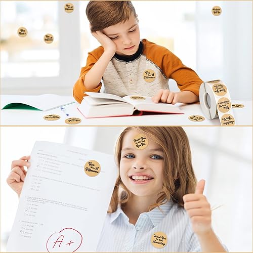 Miniatura 5 de 1000 calcomanías de agradecimiento retro con texto en inglés You are Awesome Thank for Being Amazing You Make a Difference para empleados de