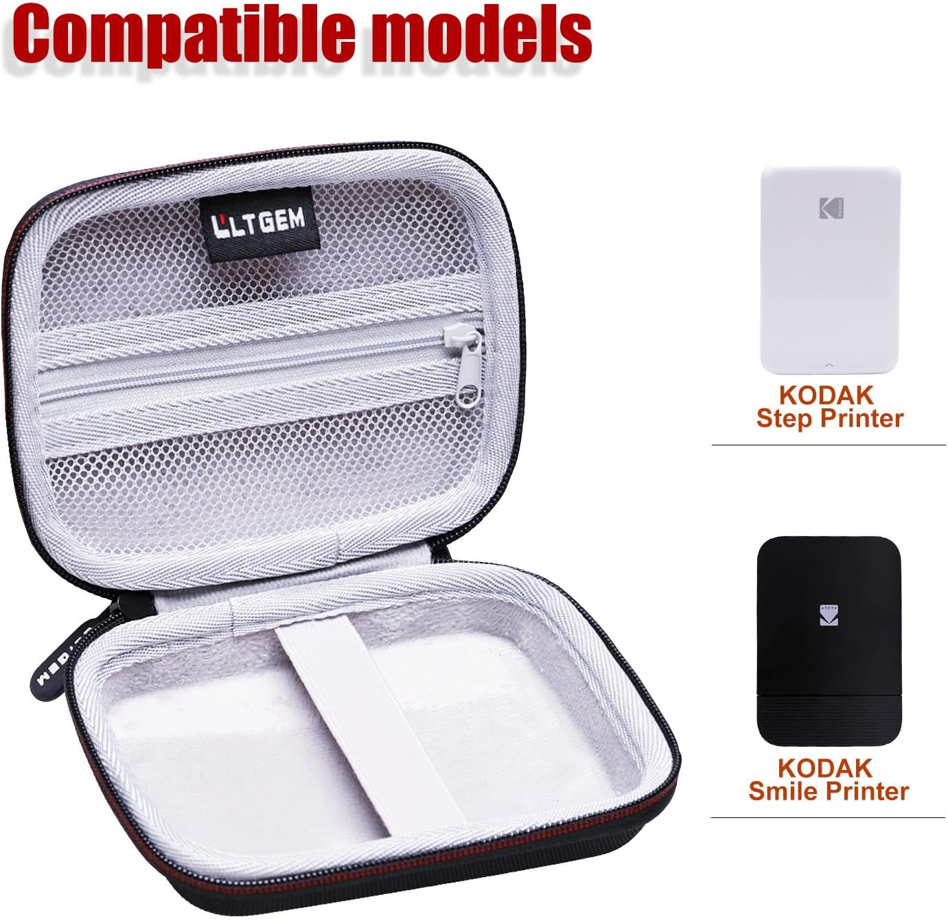 LTGEM Hard Case for Kodak Step Wireless Mobile Photo Mini Color Printer/for Kodak Smile Instant Digital Bluetooth Printer - Protective Travel Carrying Storage Bag