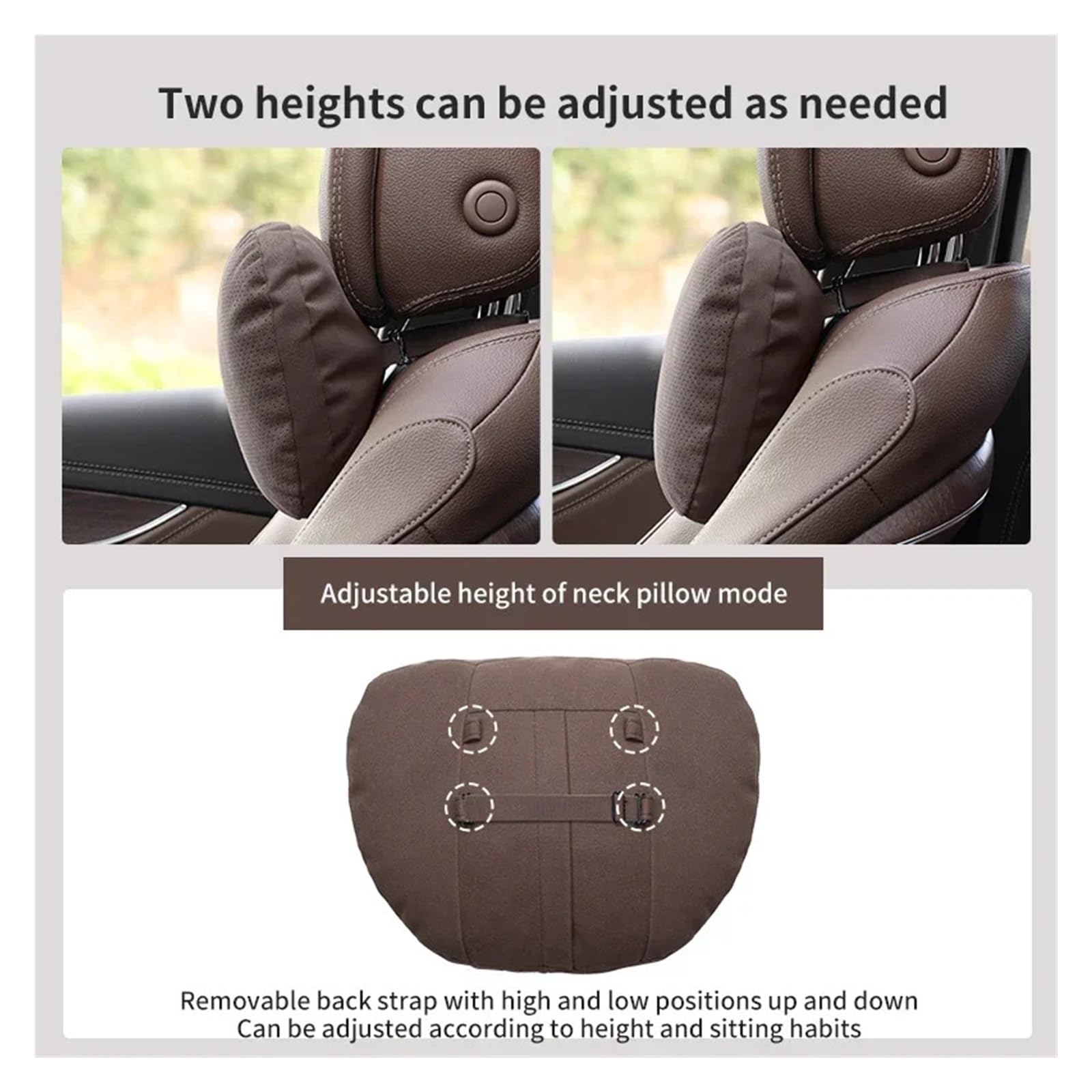Cale Tete Voiture Appui-tête de Voiture, Soutien du Cou, siège, Oreiller Doux, Respirant, for la Conception, Protection Universelle du Cou(Beige-01)