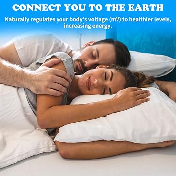 Grounding Bed Sheet King Size,Grounding Sheet Earthing Sheets UK | Grounding Fitted Sheet with 10% Silver Fiber & 90% Organic Cotton,Full Wrap Grounding Mat Earthing Bed Sheet for Better Sleep