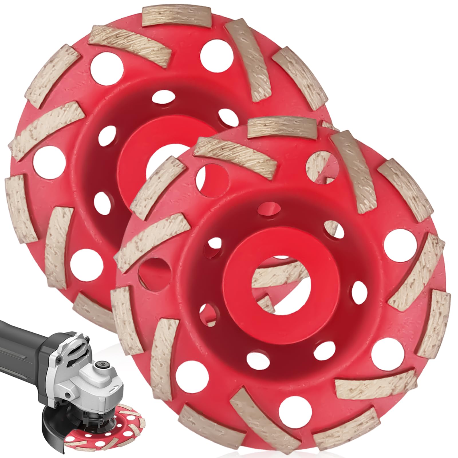 Disque Diamant, Diamant à Meuler Béton 125 X 22,2 Mm Double Rangée, Meule Diamantée Universelle Pour Poncer Béton, Pierre, Granit Chape, Maçonnerie, Usage Universel