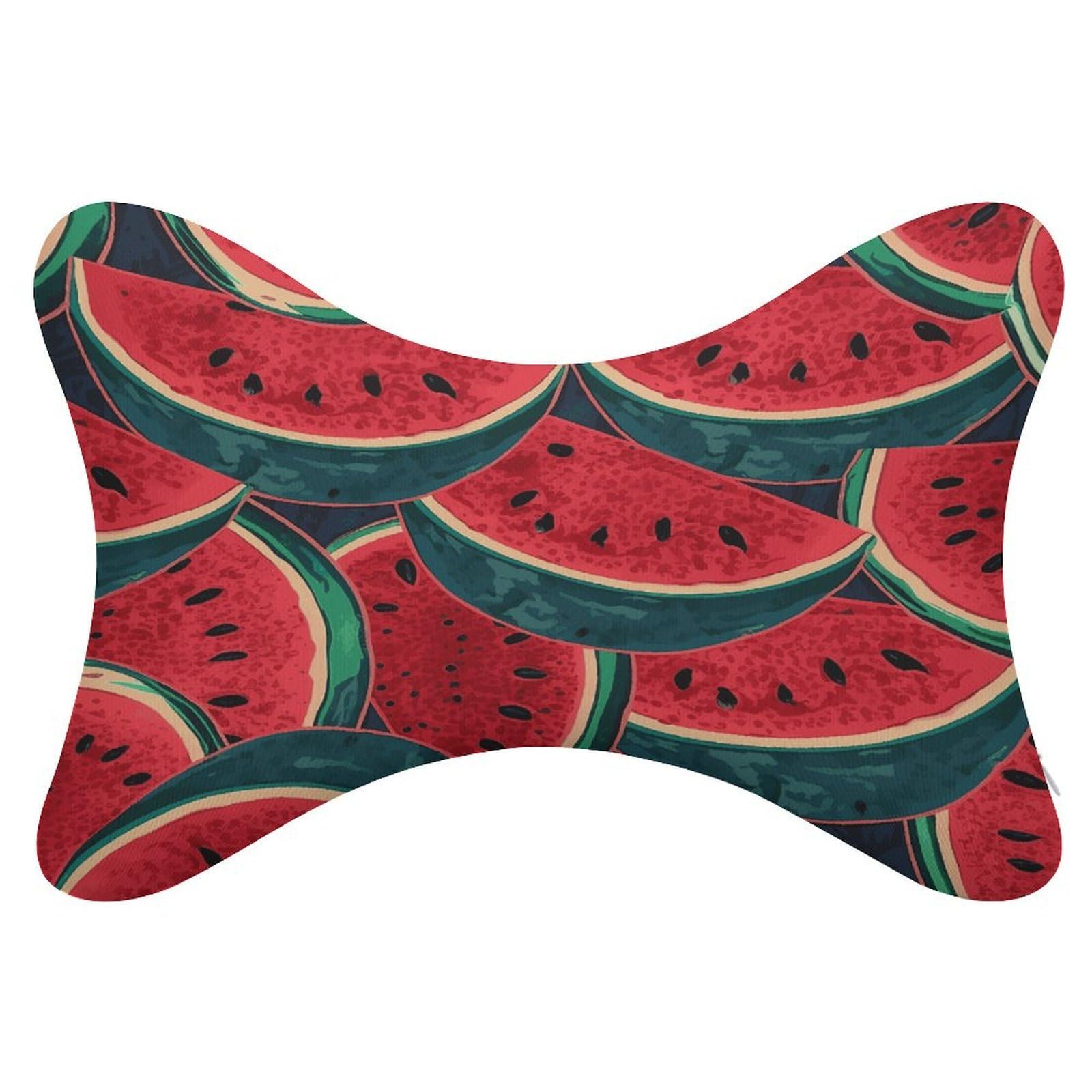 FekiLoot Red Watermelon Car Headrest Set of 2,Softness Memory Foam Car Neck Pillow with Breathable Removable Cover Car Neck Support Pillow Ergonomic for Driving, Office