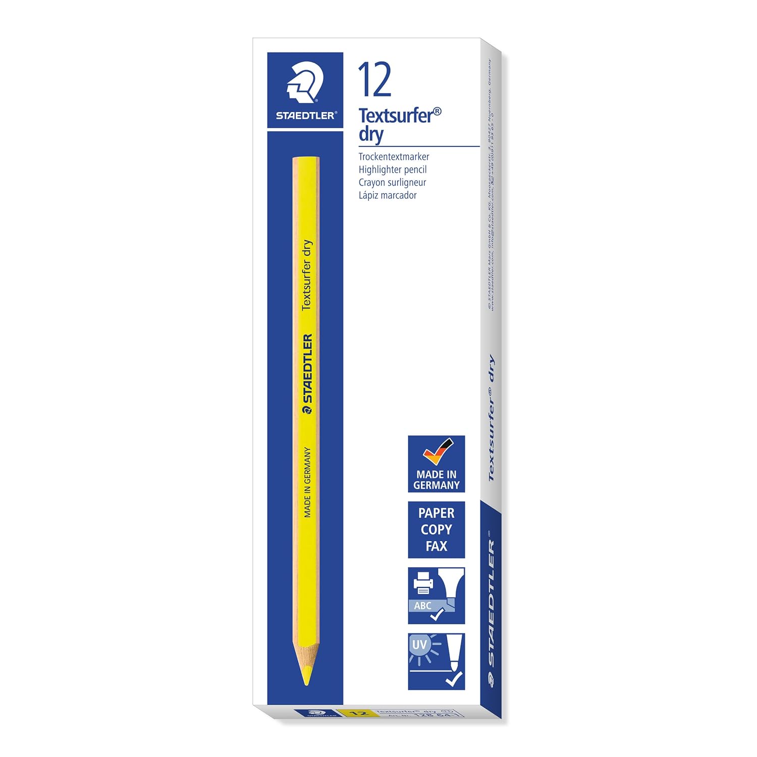 Staedtler Textsurfer Dry Pencil - Yellow (Box of 12)