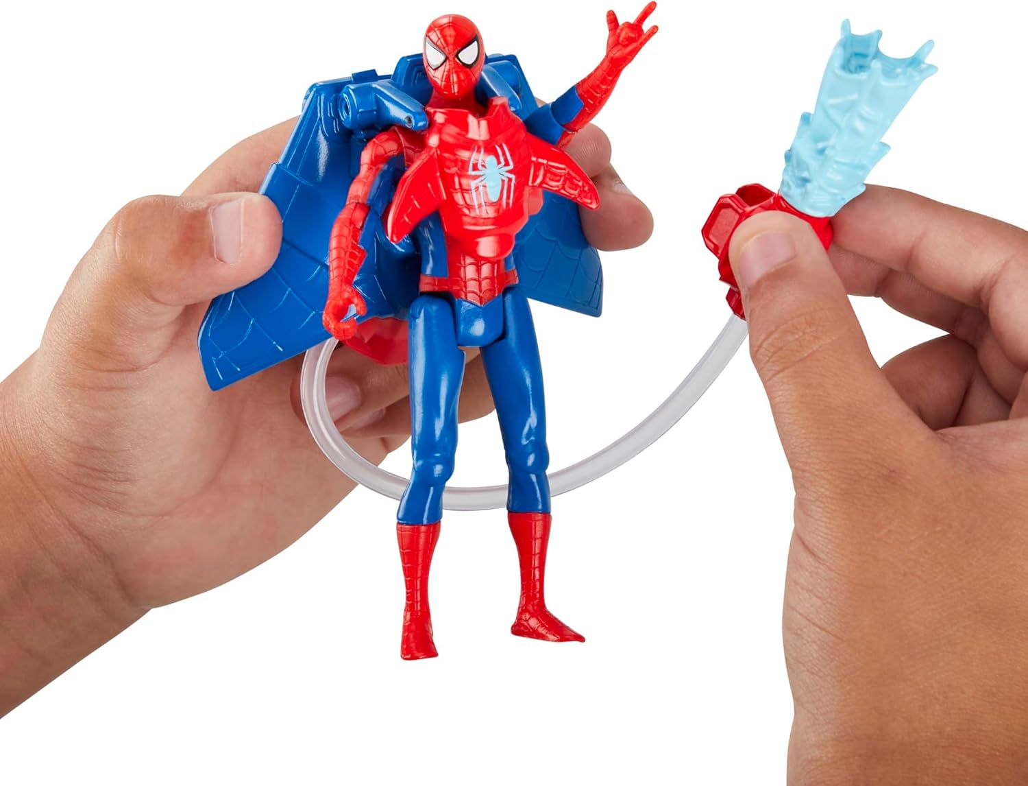 Marvel Spider-Man Aqua Web Warriors 4-Inch Spider-Man Action Figure with Refillable Water Gear Accessory, Action Figures for Boys and Girls 4 and Up