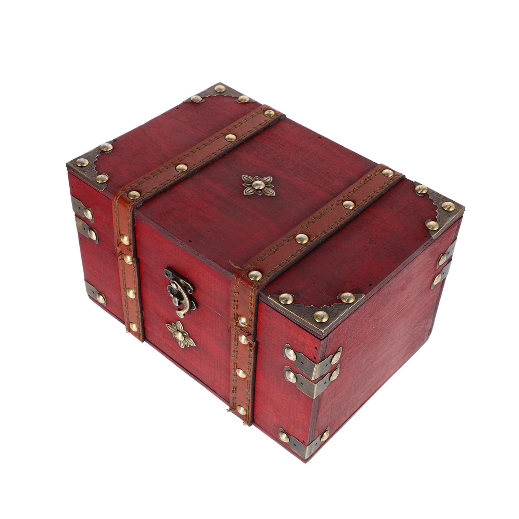 Contenitore in Legno Vintage con Lucchetto Piccola Scatola Portaoggetti da Scrivania per Gioielli e Accessori Organizer Salvaspazio per Camera e Ufficio