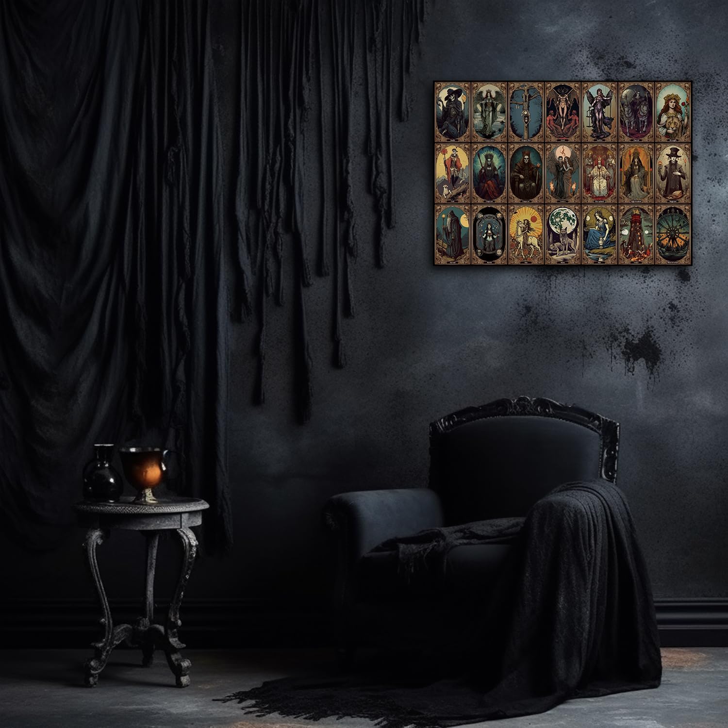 Horror Tarot Cards Puzzles for Adults 1000 Pieces and up, PICKFORU Halloween Puzzle as Horror Present, Scary Skull Puzzle as Home Decor