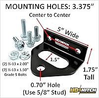 Vista 2 de Enganche de remolque universal de 1/4 pulgadas (0.236 in) de grosor, acero resistente, se adapta a Exmark Lazer-Z Next LazerZ X Series, Toro ZMaster