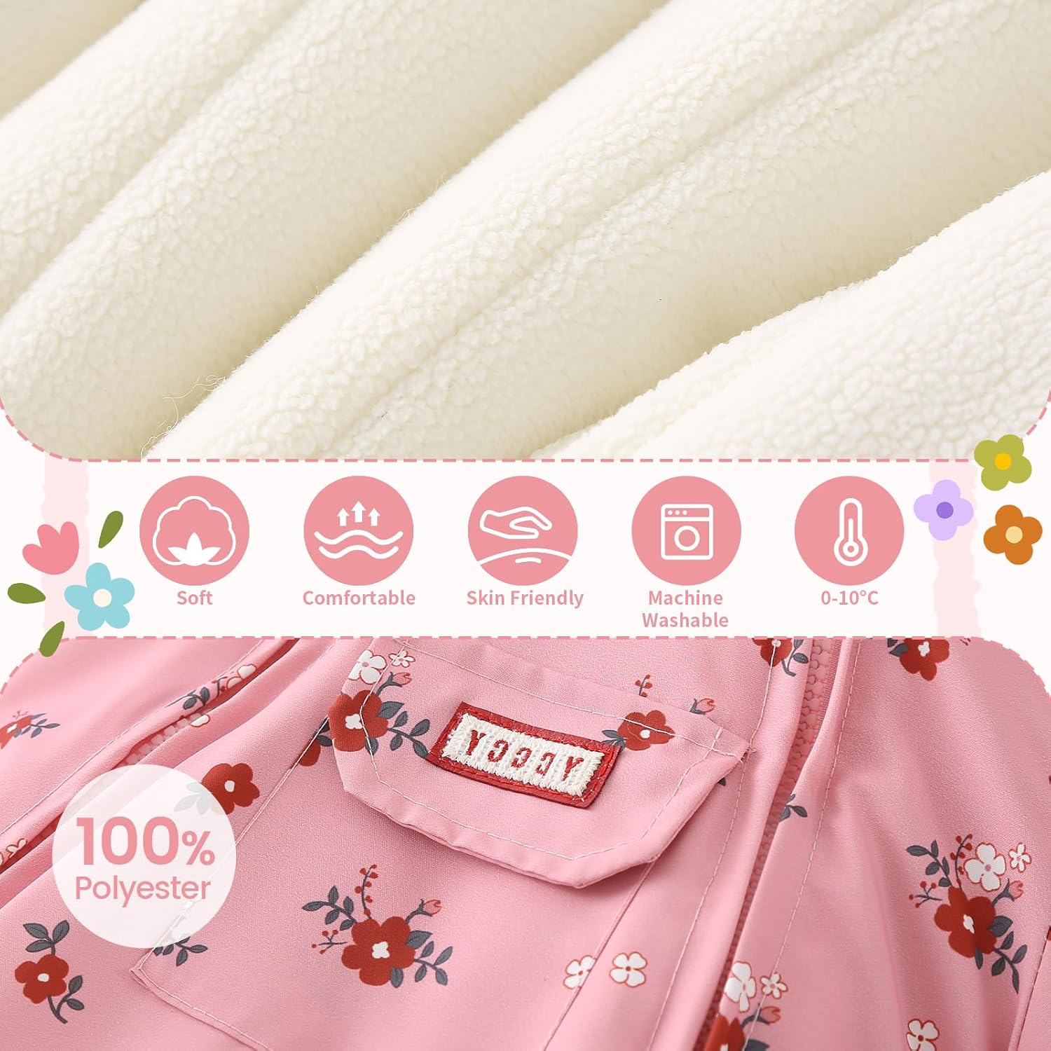 JiAmy Baby Snowsuit Newborn Printed Winter Clothes Outfit Infant Boys Grils Hooded Double Zippers Jumpsuit Onesie Coat - Image 4