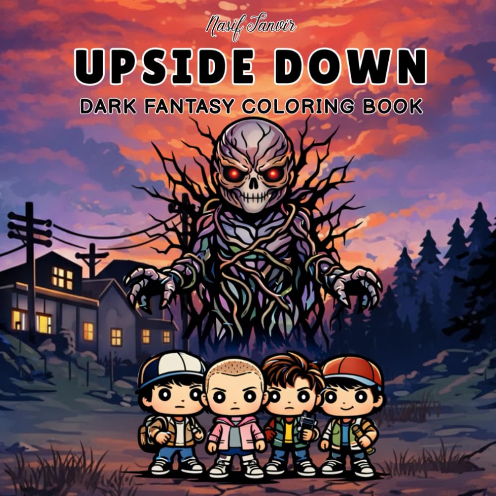 Upside Down: Coloring Book Dark Fantasy for Teens and Adults Featuring Secret Portals & Shadow Creatures, Easy and Relaxing