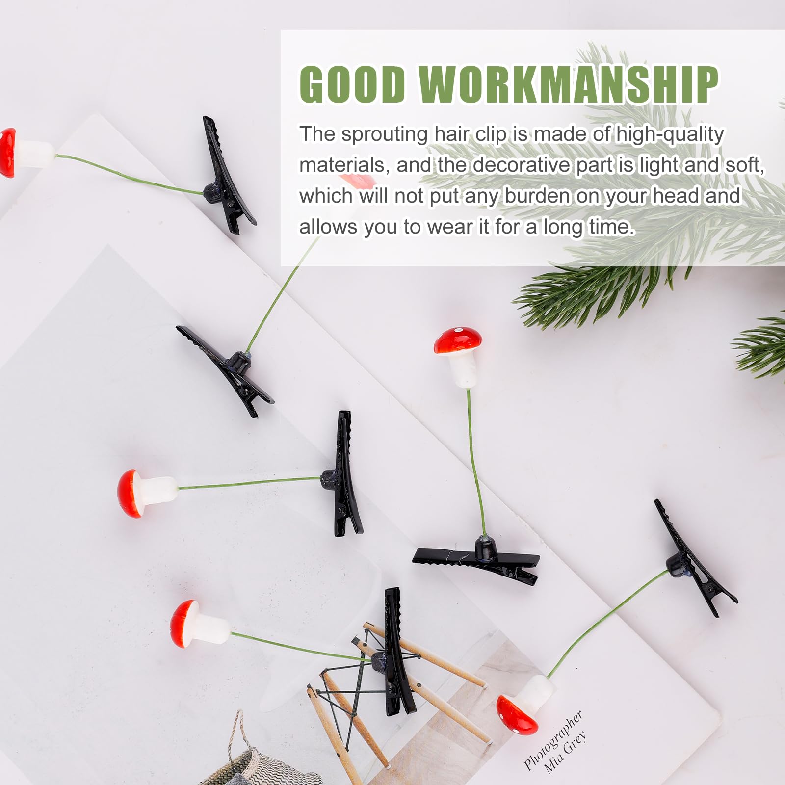 50pcs Mushroom Hair Clips, Sprout Hair Clips Funny Cute Plant Hair Pins Accessories for Kids Girls Women Party - Image 4