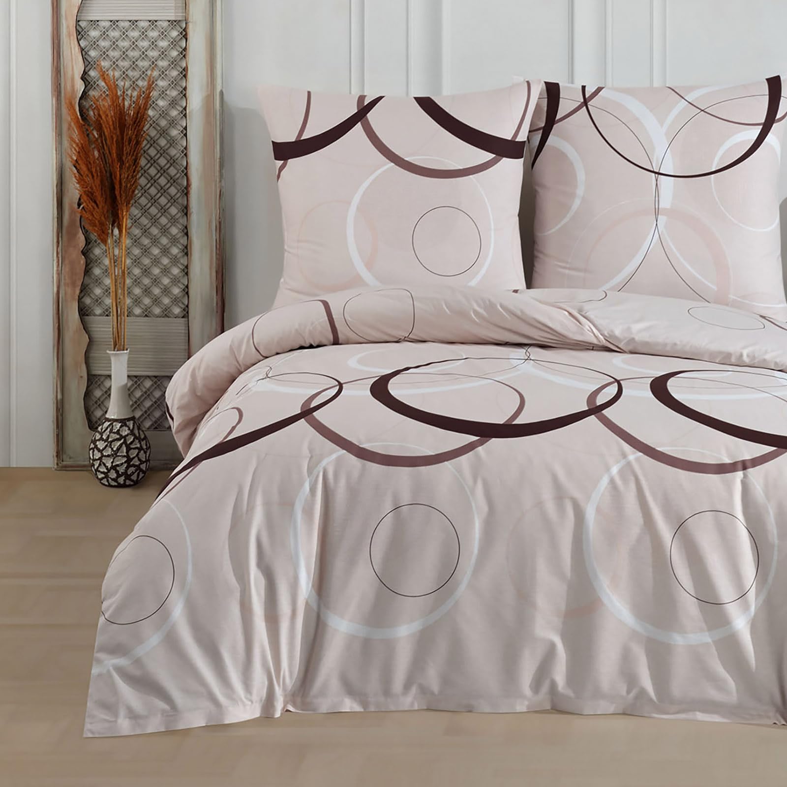 Buymax Bettwäsche Set aus 100% Baumwolle Renforcé, Streifen & Moderne Muster, mit Reißverschluss, Oeko-TEX Standard 100, Verschiedene Größen