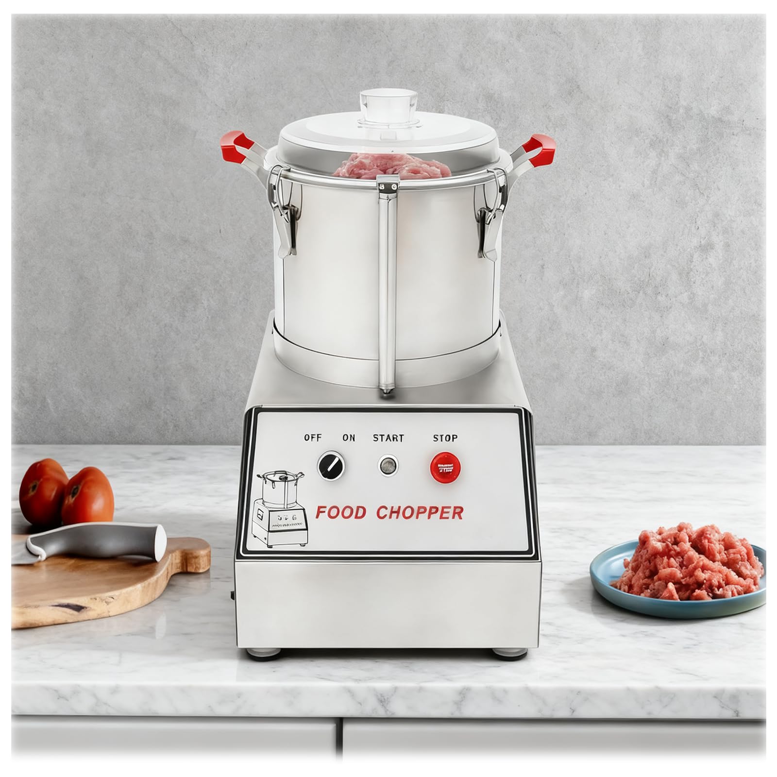 asdchZen Electric Food Chopper Meat Grinder Cutters,Commercial Food Processor,1400Rpm Stainless Steel Electric Food Cutters,For Vegetables, Fruits, Meat,10L,10L