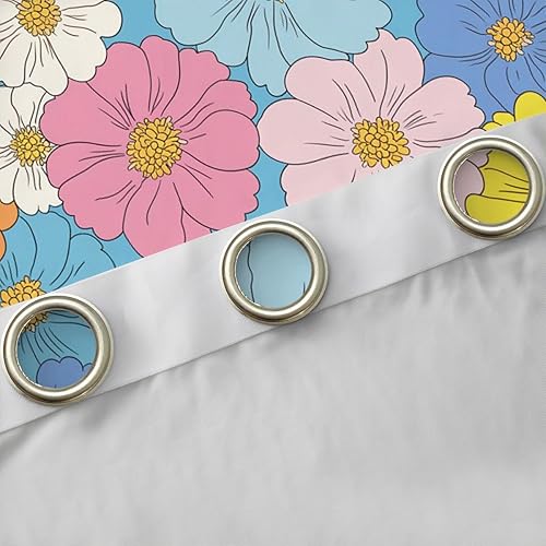 Miniatura 128 de Erosebridal Cortinas retro de los años 60 y 70 de 84 x 63 pulgadas, cortinas opacas rústicas de flores psicodélicas para hombre y mujer, diseño