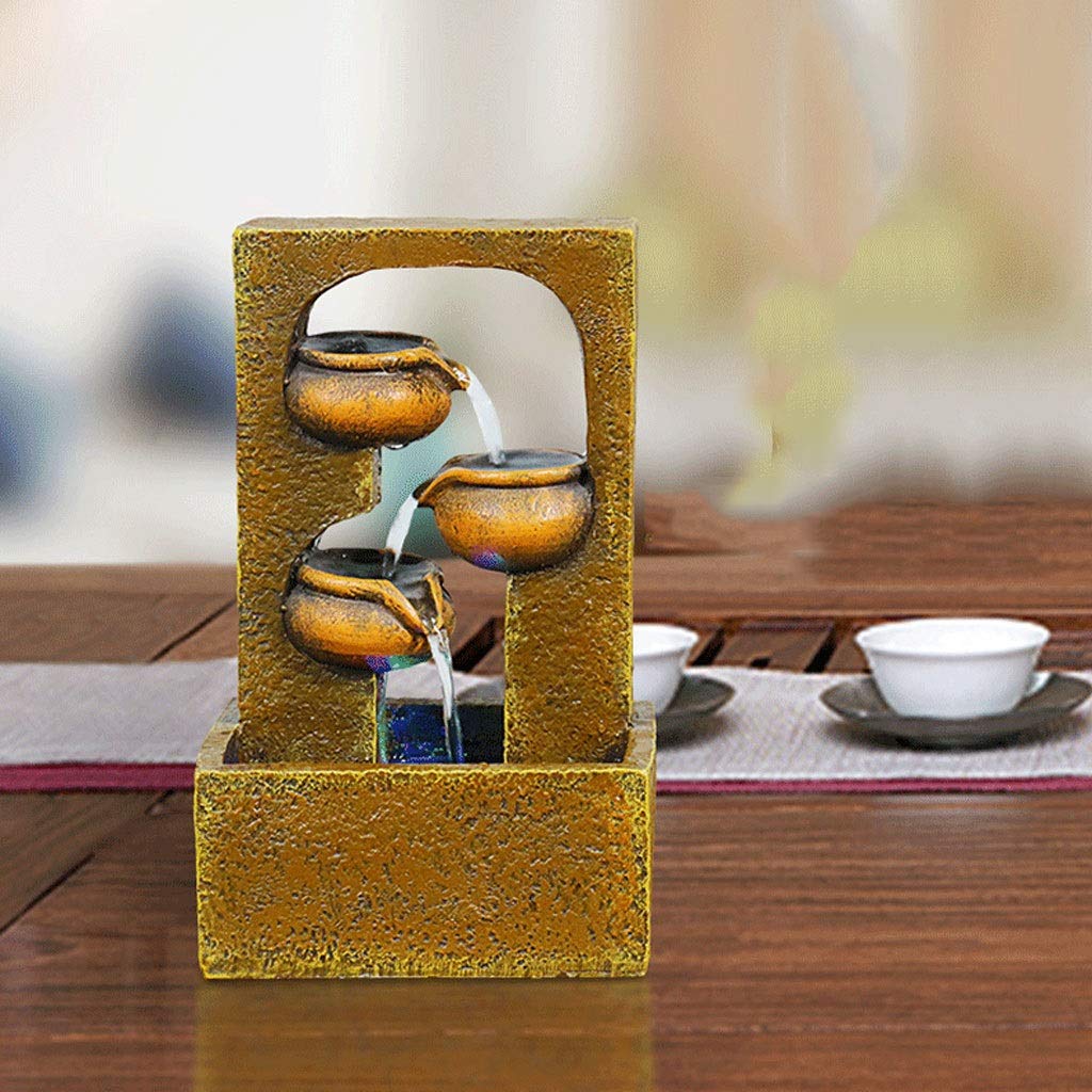 TOMYEUS Fontana Zen da Interno Indoor e Outdoor Decorativo Fontana Relax Desktop e Fontana da Tavolo con Pompa ad Acqua for la casa Ufficio Giardino terrazza, 9.8" Altezza Fontanella Interni