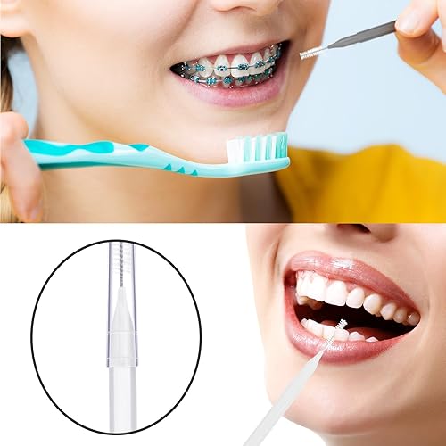 Miniatura 78 de Patelai 100 piezas de cepillos para limpiador, cepillo interdental, palillo de dientes, cabezal de hilo dental, hilo dental, higiene dental, hilo
