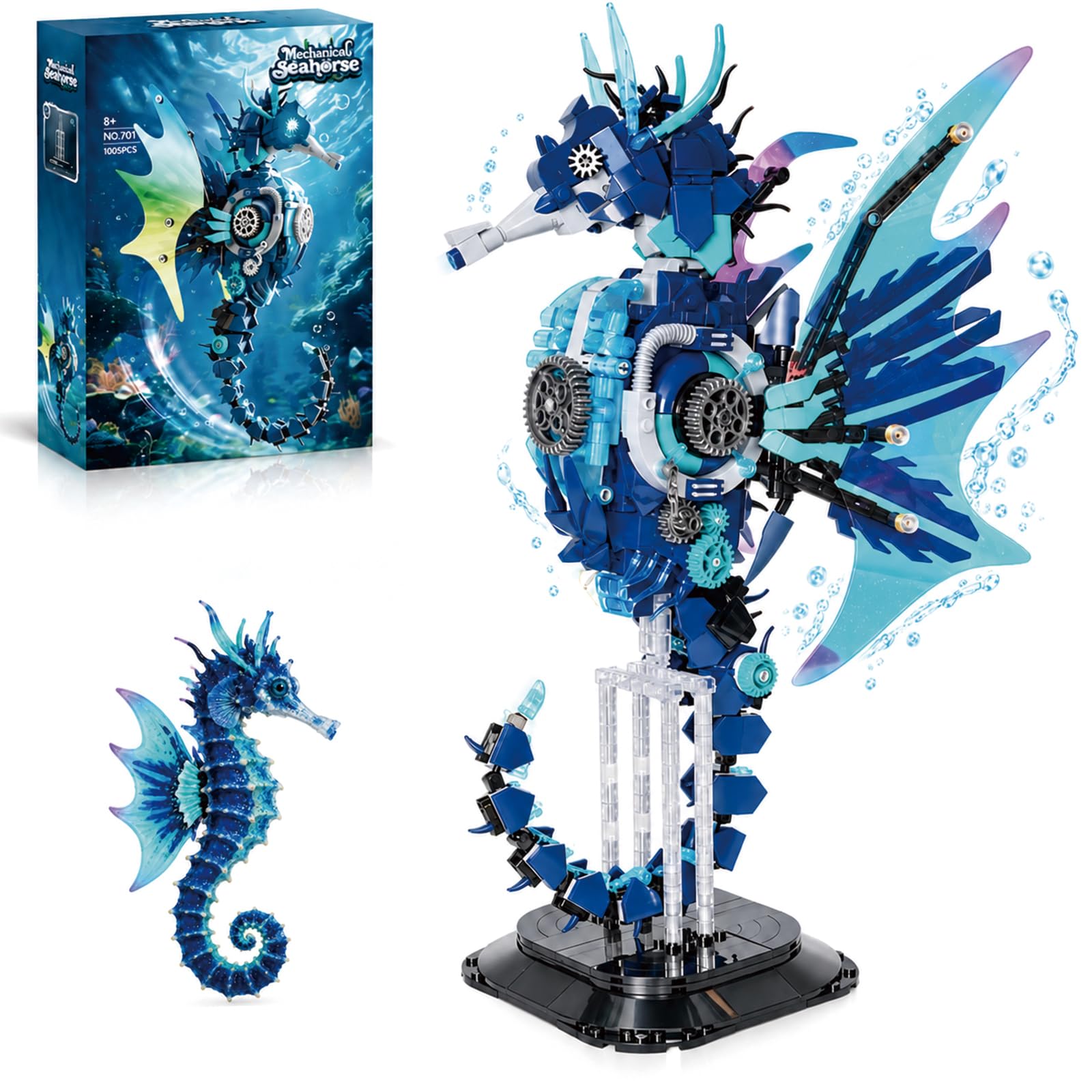 GXJTYYBS Ideas Mechanischer Klemmbausteine Bausteinen Seepferdchen Bausatz Modellen, STEM-lernförderndes,Dekorationsgeschenk für Büro & Zuhause für Jungen ab 8-16 Jahren 1003PCS.