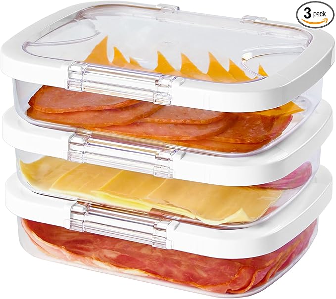 Felli Duo Loc Deli Meat Containers for Fridge with Airtight