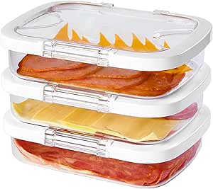 Felli Duo Loc Deli Meat Containers for Fridge with Airtight Lids, 3-Pack