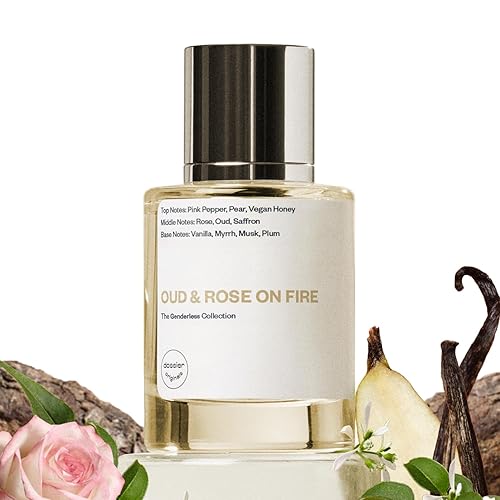 Dossier Eau de Parfum original - Oud & Rose on Fire - Unisex - Perfume de larga duración de 1.7 fl oz fabricado en Francia