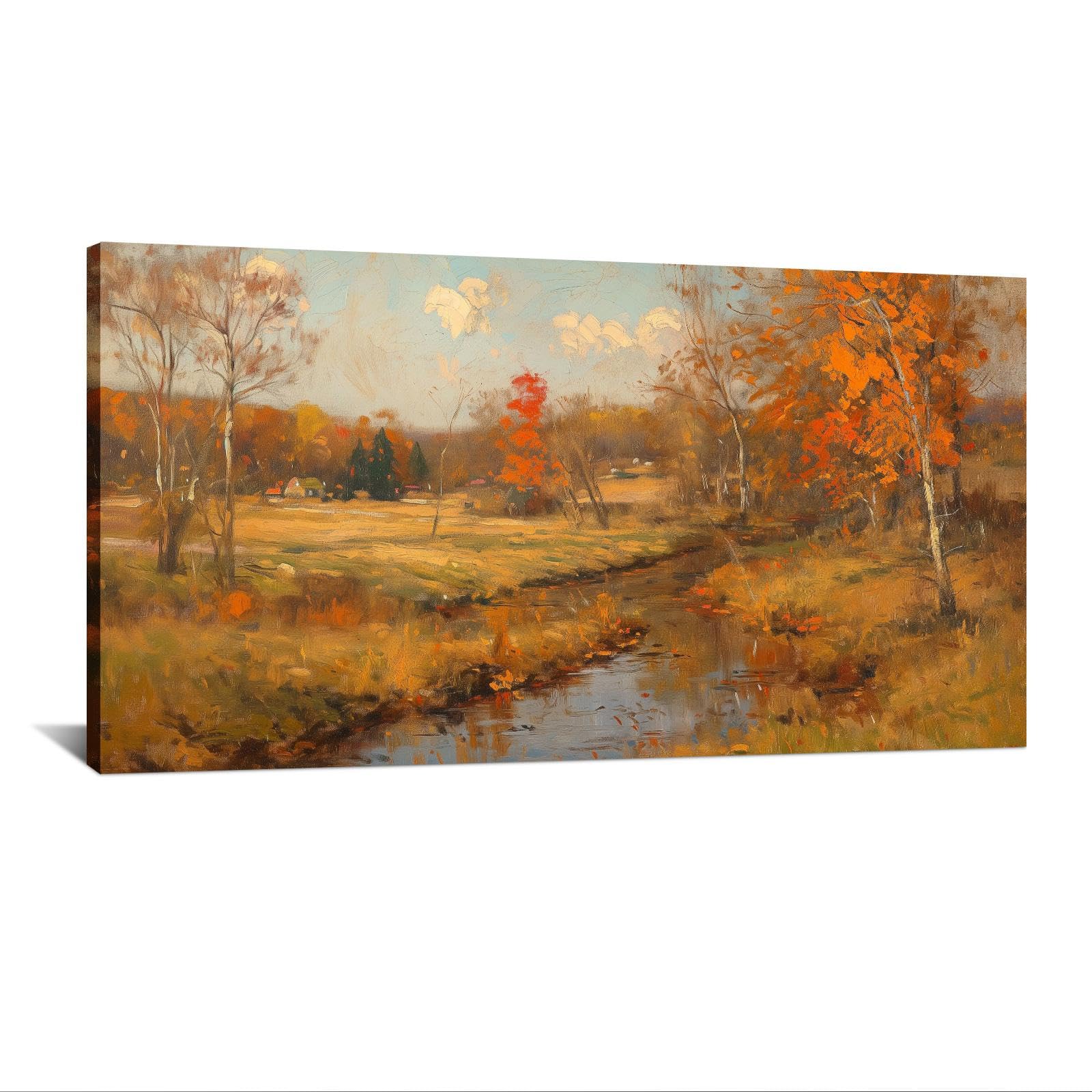 Decoración de pared con paisajes vintage, láminas en lienzo rústicas de 30x60cm para salón 7