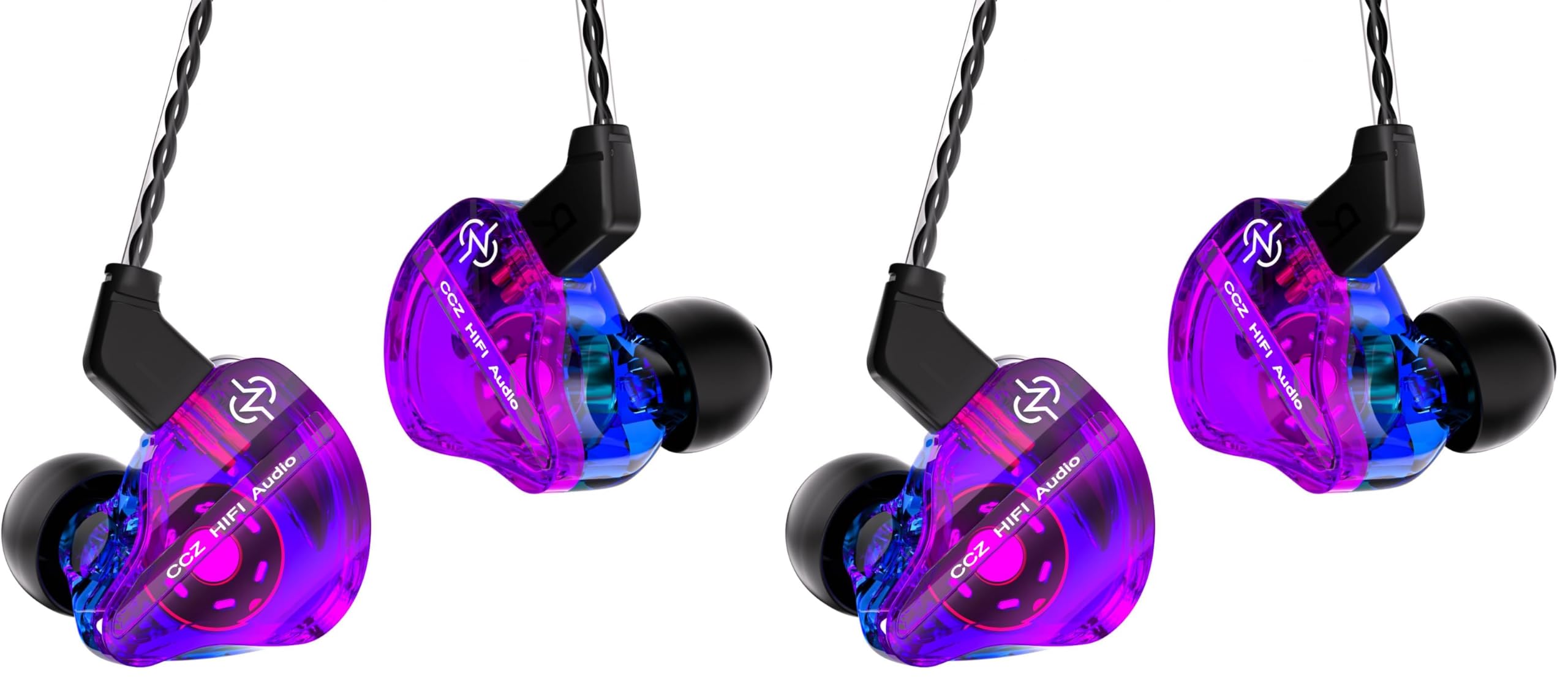 Yinyoo CCZ DC01 Pro Écouteur Intra-Auriculaires Filaire, oreillette Filaire HiFi, câble détachable OFC, écouteurs pour audiophiles, IEM Gaming Jack 3,5mm, Ecouteur Son Stéréo (Lot de 2)
