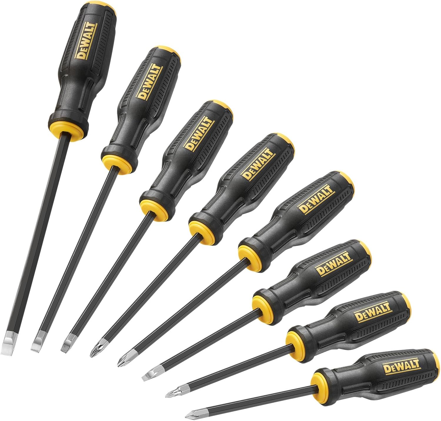 Dewalt MAX FIT® Screwdriver Set, 8 Piece, MAX FIT® Tip Design ensures a Maximum fit in Fasteners and eliminates Stripped Screws