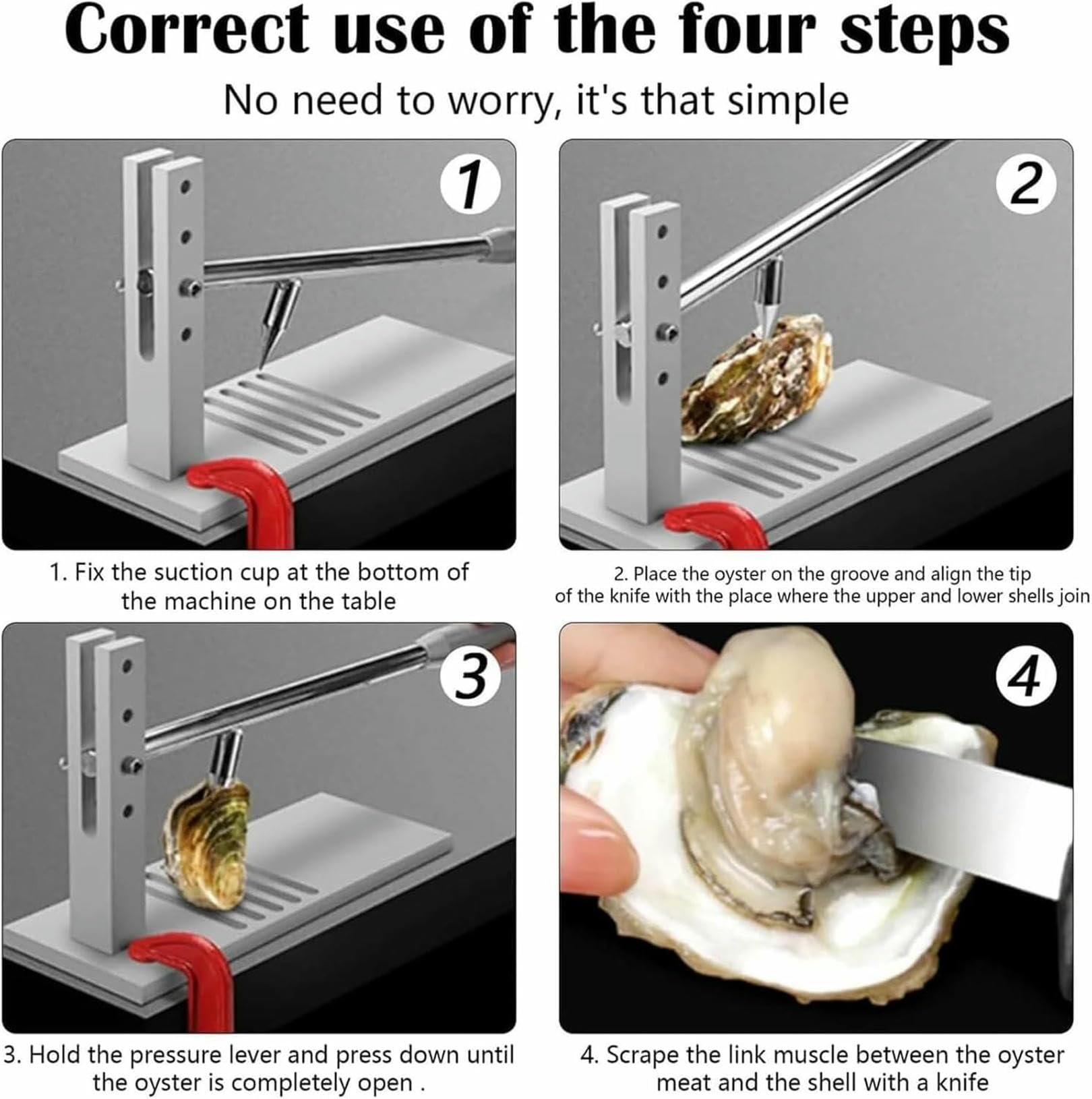 Herramienta manual de abridor de ostras, eficiente desmenuzador de mariscos para una fácil apertura de ostras, almejas y abulón, perfecto para uso doméstico y profesional