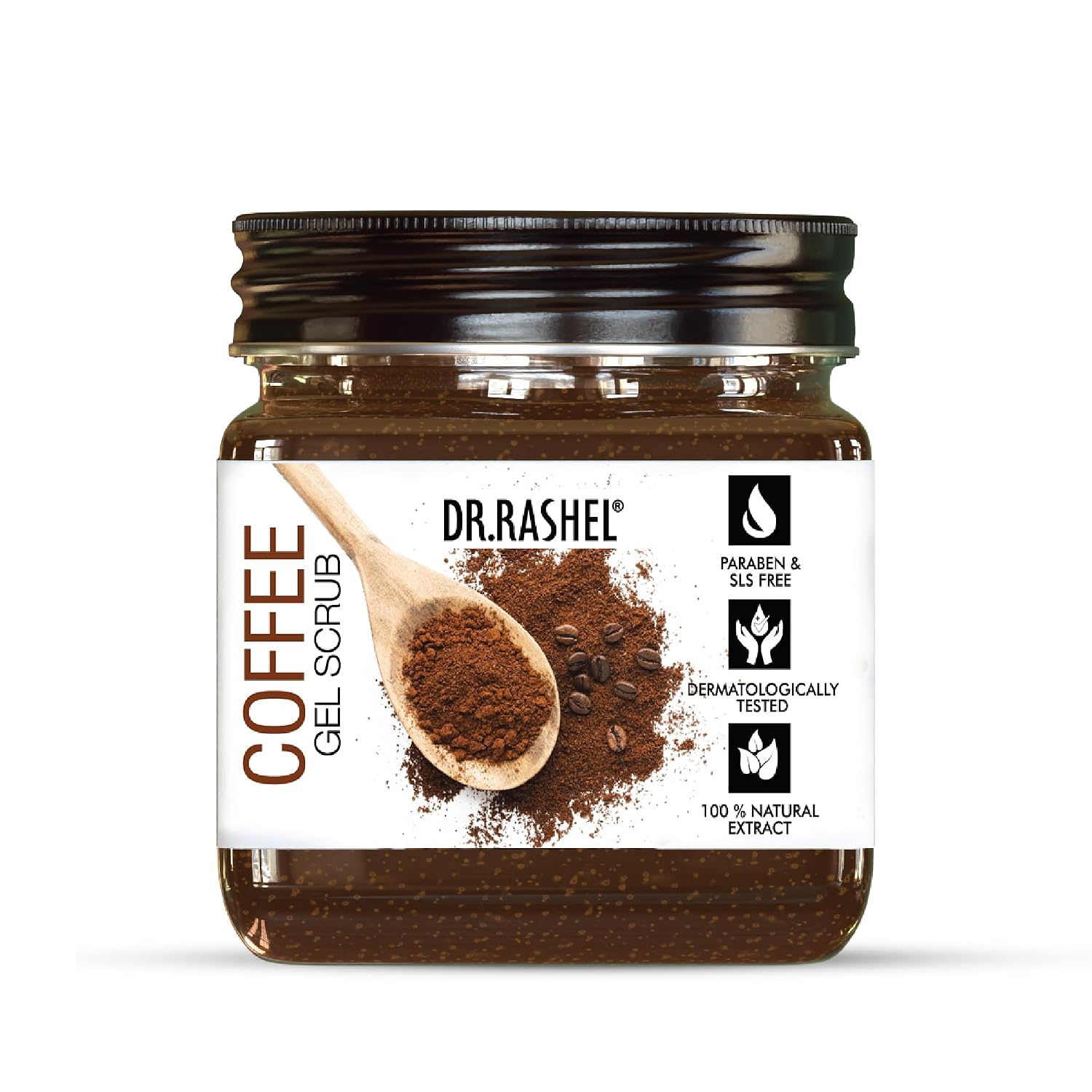 DR.RASHEL Coffee Gel Face & Body Scrub For Men and Women (380 Ml) | All Skin |Cleanser Scrub For Deep Exfoliation | Dead S...