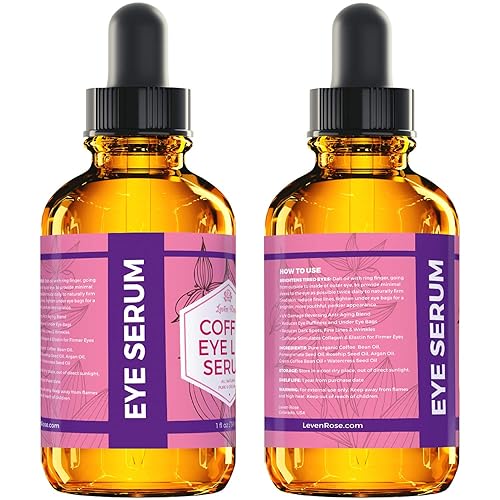 Miniatura 6 de Leven Rose Suero de cafeína de aceite de café para ojos, 1 oz, suero orgánico antienvejecimiento para debajo de los ojos para bolsas hinchadas