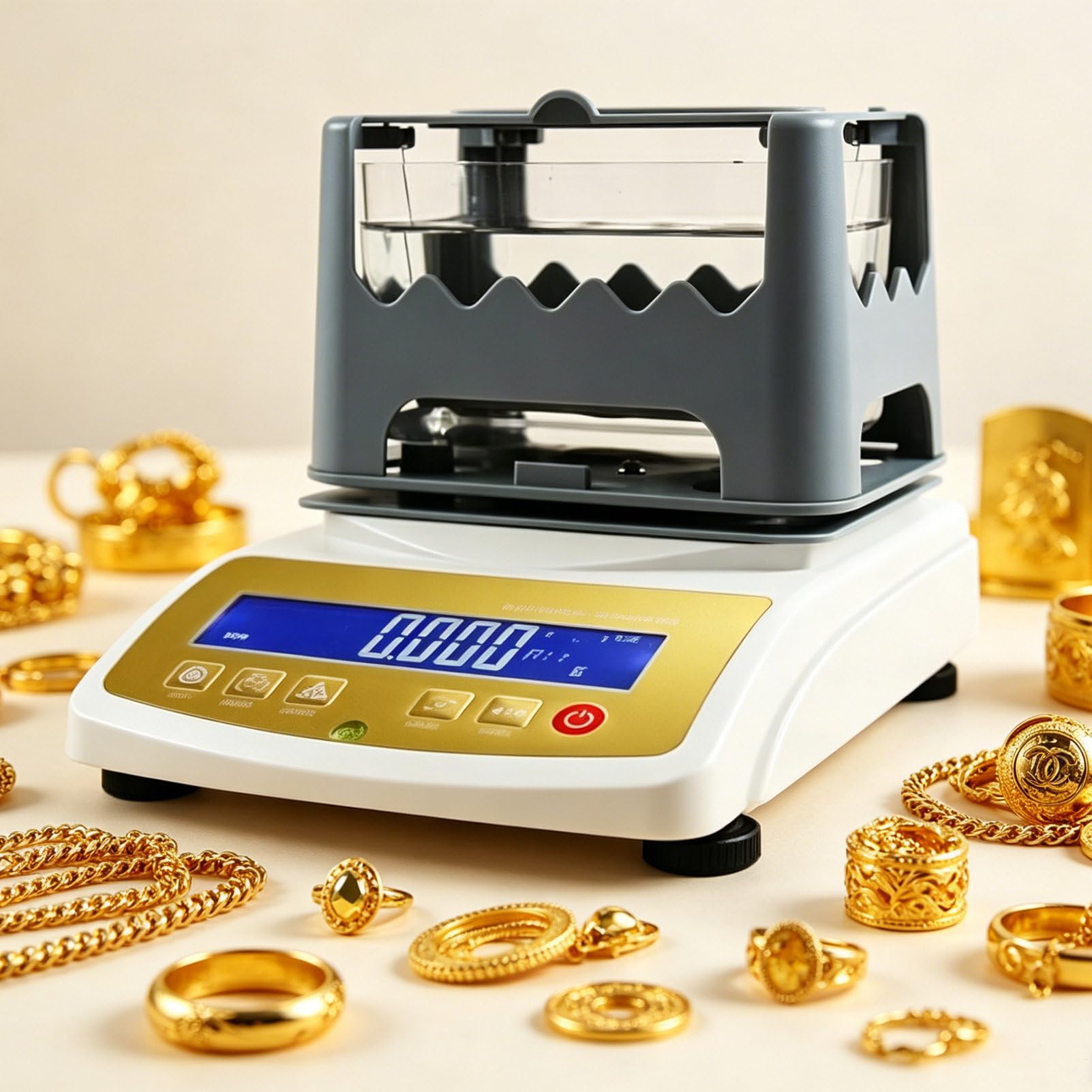 Pvxa Precious Metal Authenticity Tester, Digital Electronic Gold Purity Tester Machine, Gold Density Meter Precious Metal Platinum Density Meter, for Gold Research 300EK