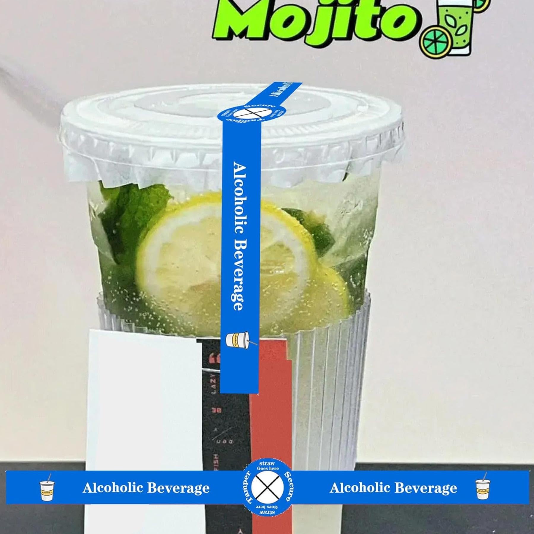 Alcohol To-Go Drink Straw Tamper Proof Stickers 500 Turkey