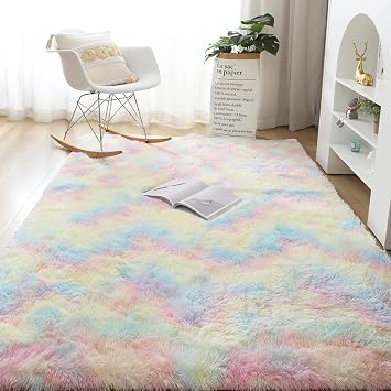 Area Rugs for Living Room Tie Dye Luxury Fluffy Shaggy Area Rug Bedroom Carpet Large Rug Soft Kids Room Rugs Comfortable Floor Mat for Home Decor,Color,200 x 300cm
