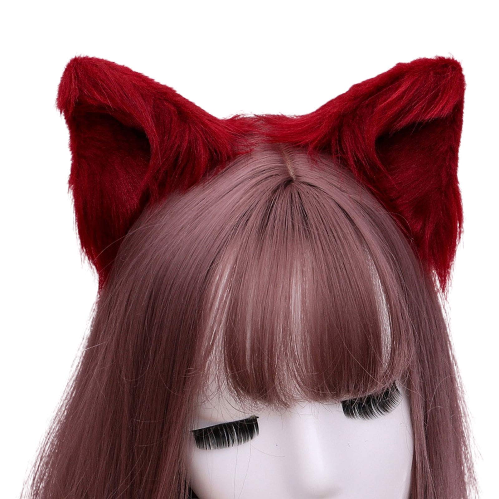 Forcine Pelose Orecchie Animali – Cosplay Anime Lolita Lupo Gatto
