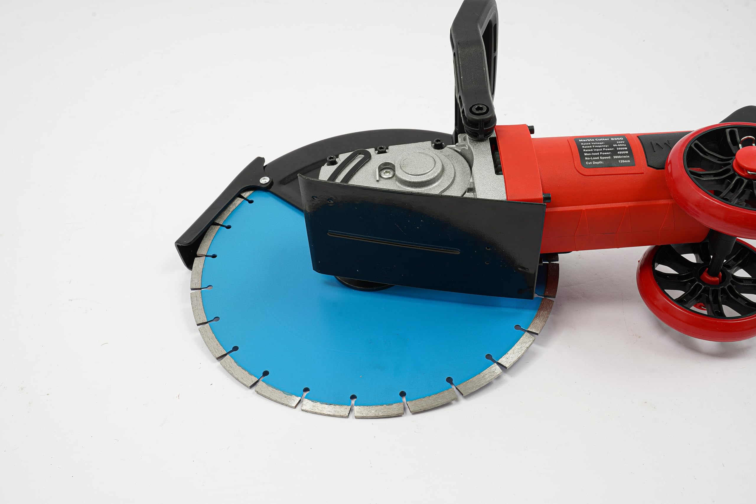 Piła do betonu z odkurzaniem wodnym, 4000 W, piła tarczowa z brzeszczotem diamentowym 350 mm, do cięcia betonu, kamienia, cegły, regulowana głębokość cięcia 135