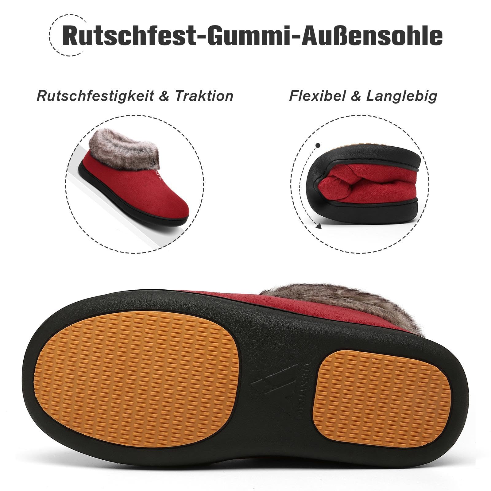 Mishansha Ciabatte Donna Invernali Peluche Pantofole Schiuma di Memoria Gr.36-43