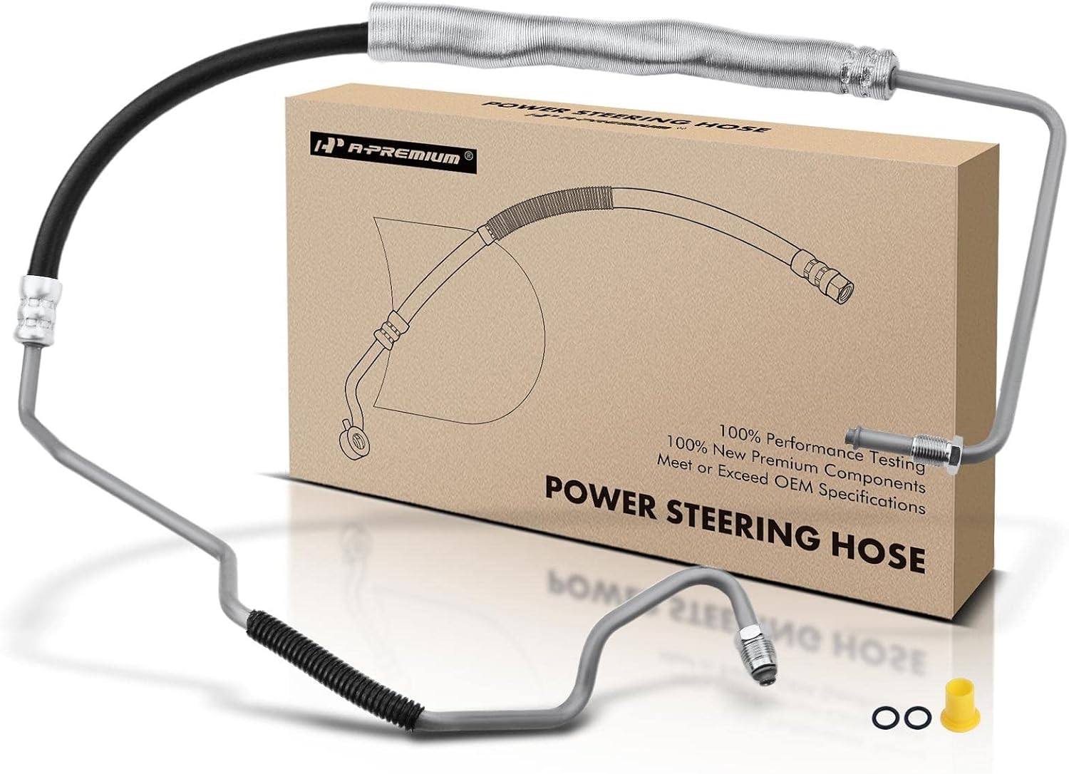 A-Premium Power Steering Pressure Hose Line Assembly Compatible with Buick LaCrosse/Allure 2005-2009 & Pontiac Grand Prix 2004-2008, 3.8L, Pump To Rack/Gear