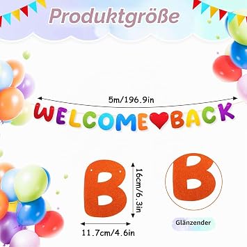 Welcome Back Garland Glitter Welcome Back Welcome Garland Banner