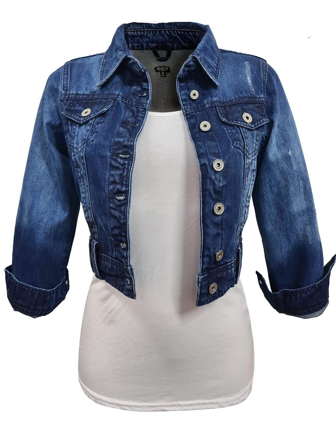 Femmes Bleu Denim Veste 6-16