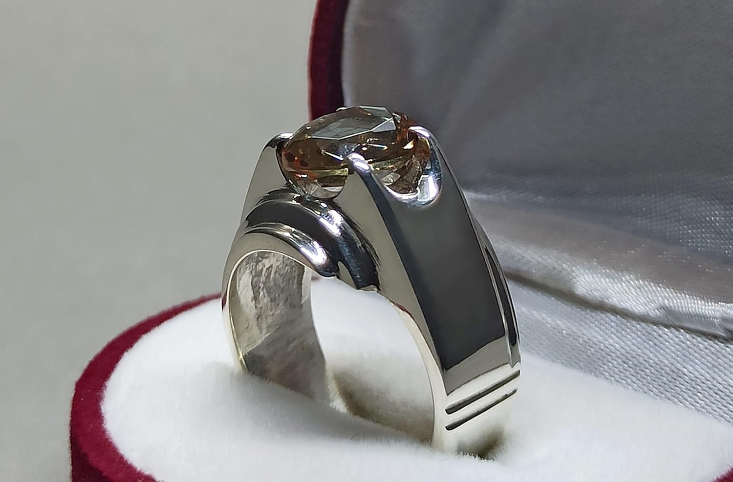 3 Carat Oval Cut Alexandrite Mens Elegant Ring Sterling Silver 925 Handmade Color Changing Gemstone Ring Gift for Him