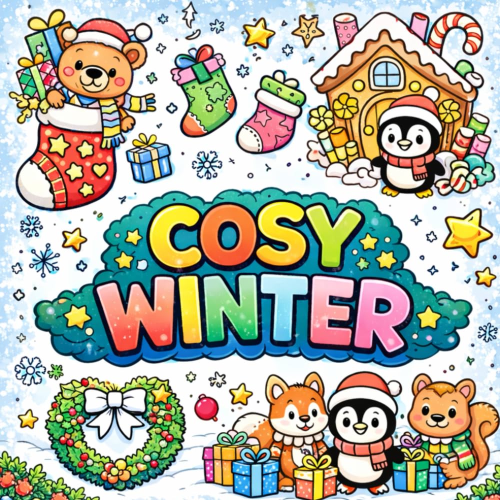 Cosy Winter: Cute anti-stress coloring book for adults and teens