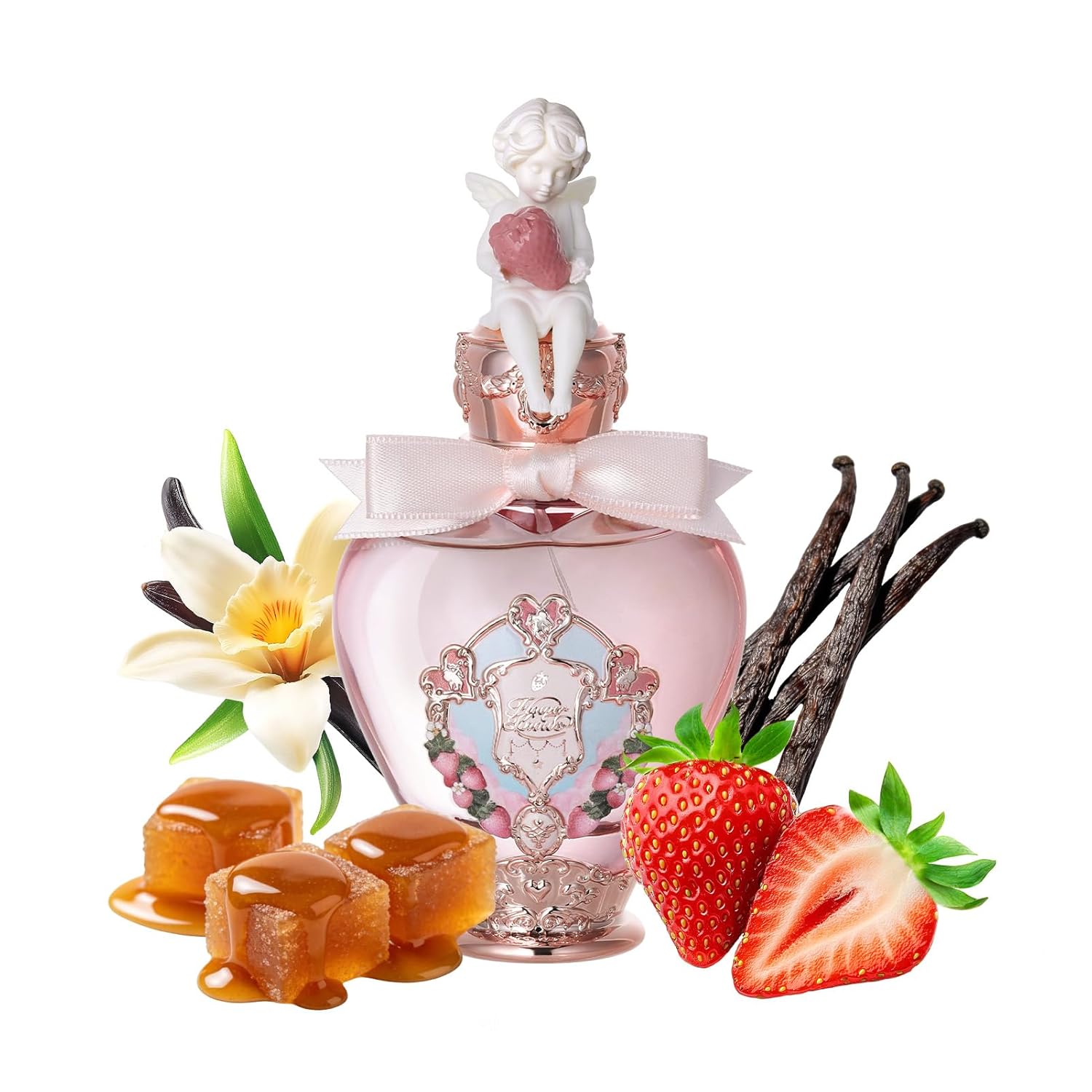 Flower Knows Strawberry Cupid Perfume,Strawberry Gourmand Fragrance Eau de Parfum Spray Perfume for Women,Sweet Scent With Notes of Caramel,Musk,Vanilla,Vegan,1.67 fl.oz(Strawberry Milk Shake)