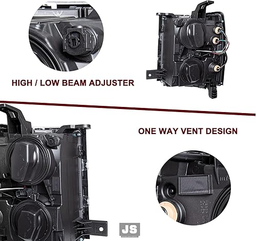 Miniatura 5 de JSBOYAT Conjunto de faros delanteros halógenos de repuesto para Chevy Silverado 1500 2014 2015, camioneta estilo equipo original, par del lado del