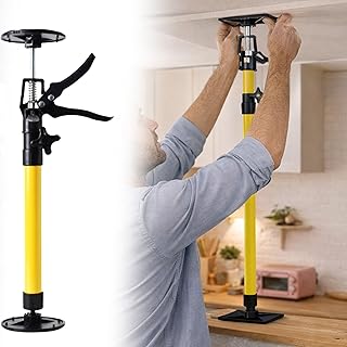 2 Stück Teleskop Deckenstütze: Montagestütze Teleskopstütze 30-59cm höhenverstellbar Einhandstütze Türspanner Zargenspanner 50kg zum Abstützen bei Trockenbau Deckenmontage