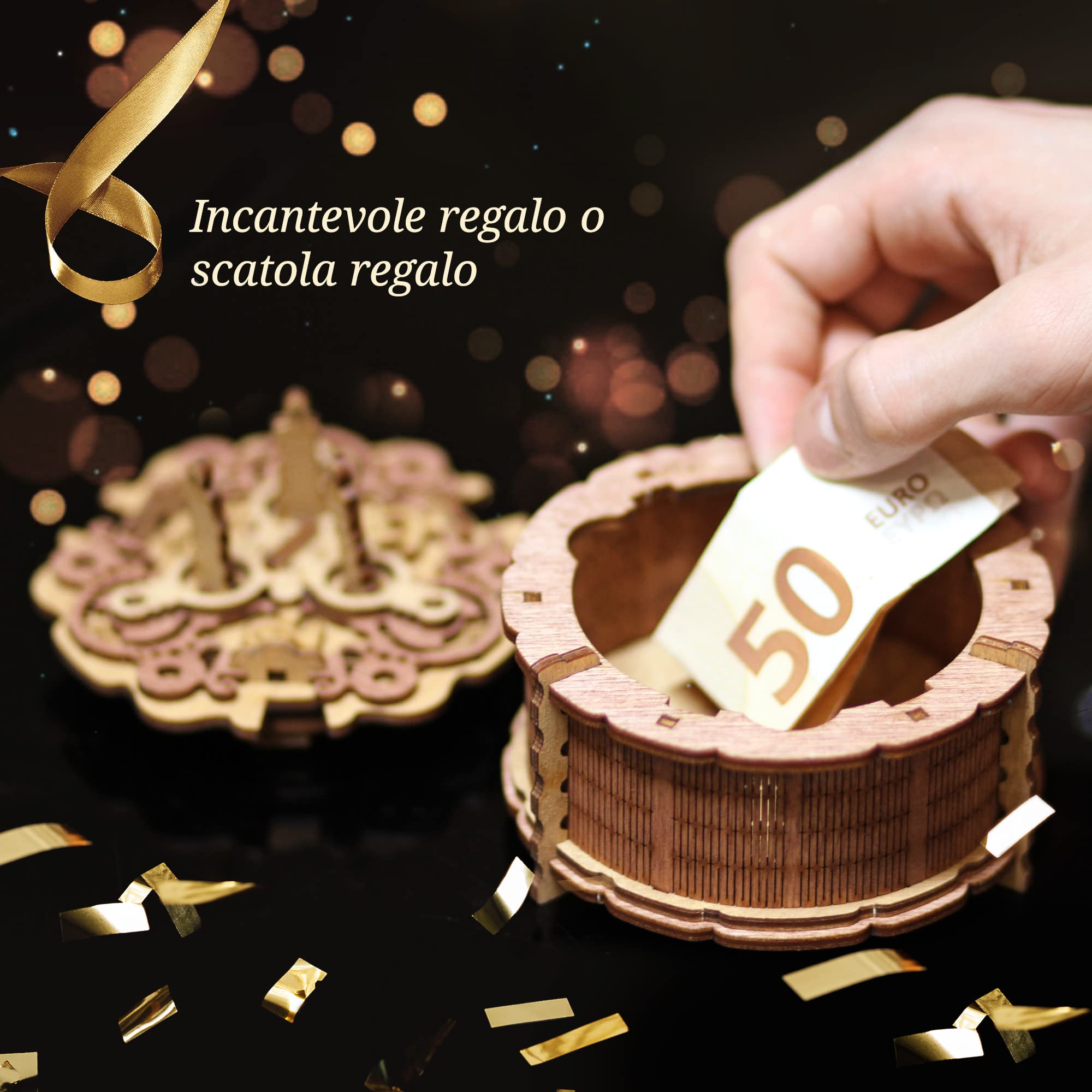 iDventure Happy Birthday scatola regalo - Personalizzato regalo di compleanno - Scatola di legno per soldi - puzzle 3D - regali per lei - scatola rompicapo - regalo fidanzato - puzzle rompicapo adulti