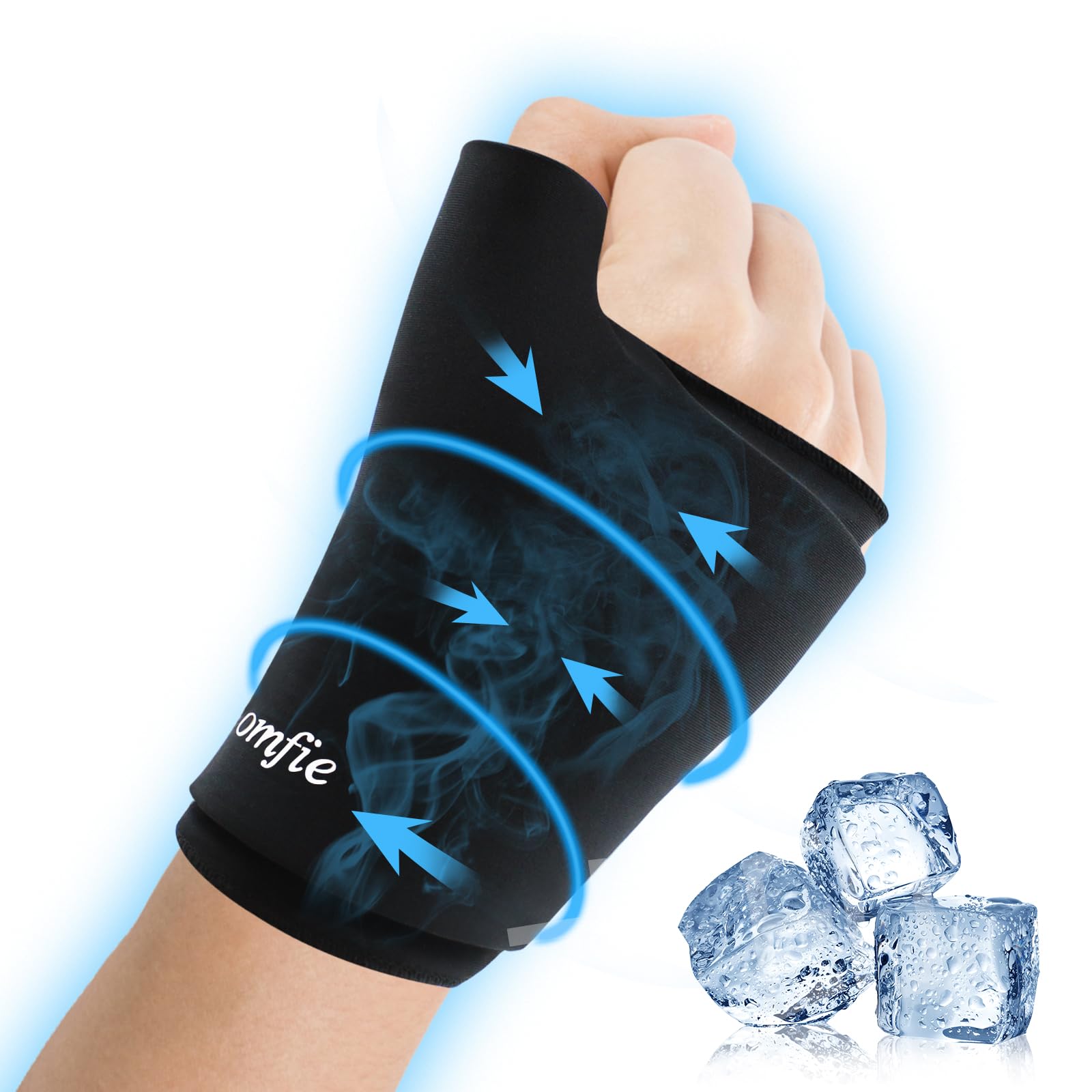Cold Packs for Wrist & Thumb for Men- Hot & Cold Therapy, Reusable Gel Pack for Injuries, Arthritis, Tendonitis, Carpal Tunnel, Swelling & Bruises - Fits Either Hand, Large Size