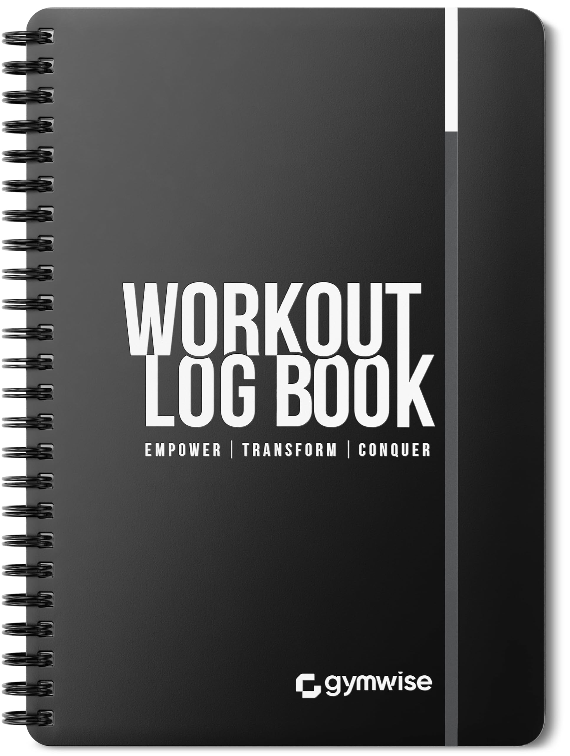 Gymwise Workout Log Book | A5 Size | 110+ Pages | Daily Tips & Quotes | Set Goals | Track Lifts, Weight & Cardio | Premium Fitness Planner (White)