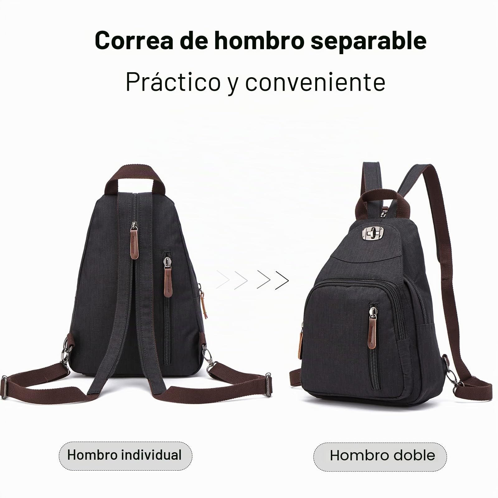 FANDARE Retro Bolsa de Pecho Pequeño Mochila Bolsos Cruzados Sling Crossbody Bag Bolsa de Hombro para Hombre Mujer Viaje Gimnasio Deportiva Ciclismo Daypacks Durable Poliéster